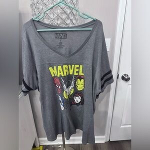 Torrid Gray Marvel V-Neck Tee